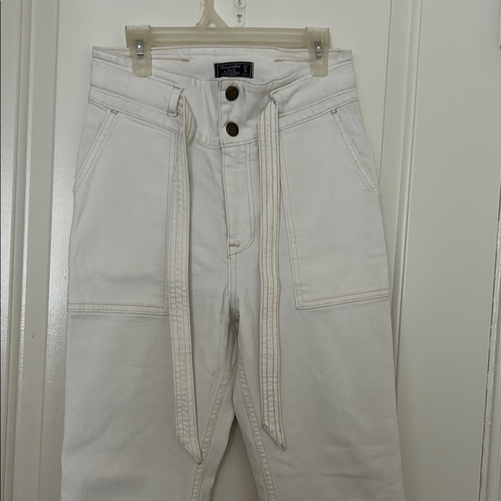 Abercrombie & Fitch Cream Ultra-High Rise Jeans - Picture 2 of 10
